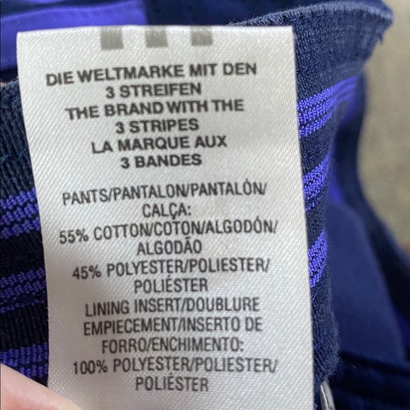 Adidas Navy Blue Yoga Pants Track Pants with Purple Accents Sz L - Picture 6 of 8